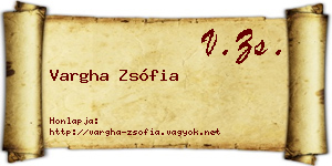 Vargha Zsófia névjegykártya